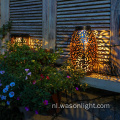 Retro metalen waterdichte patio werfroute Decoratieve LED -tafel Zonnee Licht Outdoor Hanging Garden Zonne -lantaarn met handvat